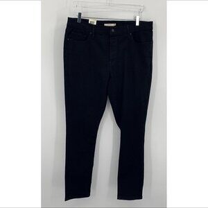 Levis 711 skinny black denim jeans stretch mid rise ankle women new 34
